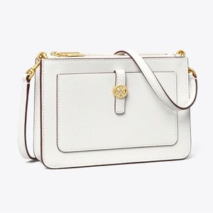 Tory Burch Walker Double Zip Cross Body White Purse